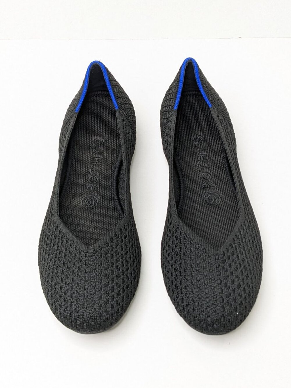 Rothy's The Flat Round Toe Slip-On Ballet Flats Black Womens 9